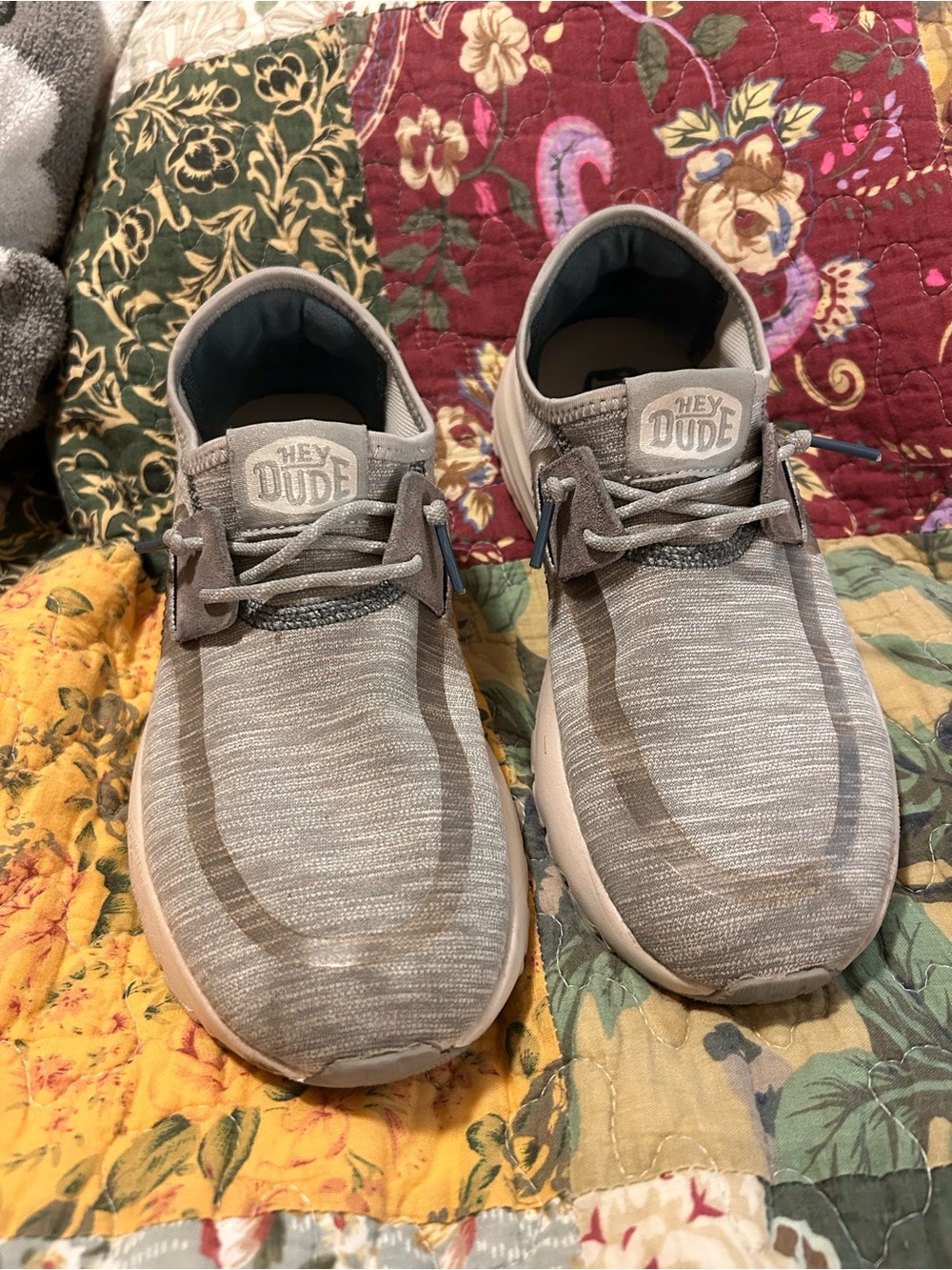 Hey Dude Men's Light Gray Slip-On Casual Loafers